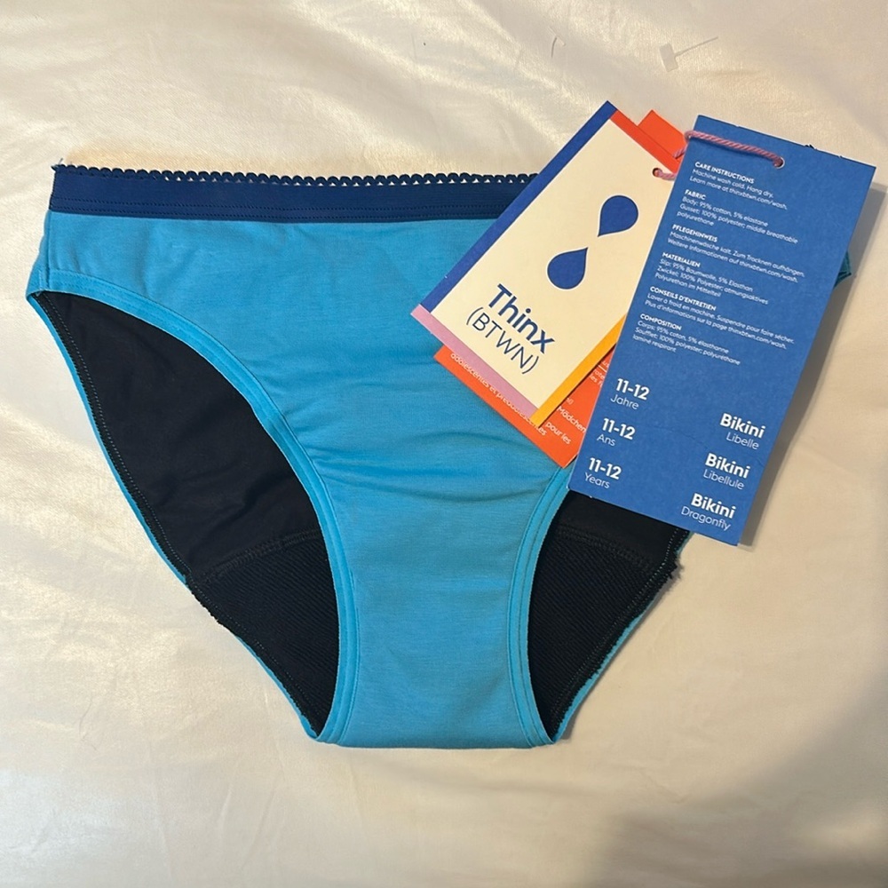 Thinx Period Underwear Ages 11-12 Bikini Dragonfly Super Leak Resistant NWT